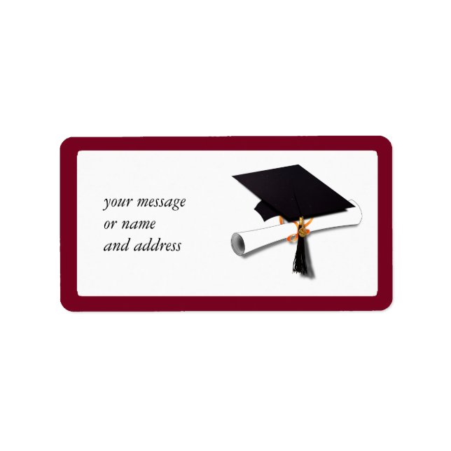 School Colors  Red for The Graduate Label (Front)