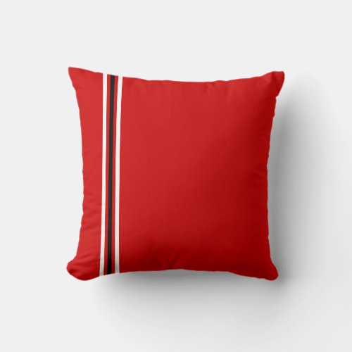 School Colors Red White Black  Throw Pillow