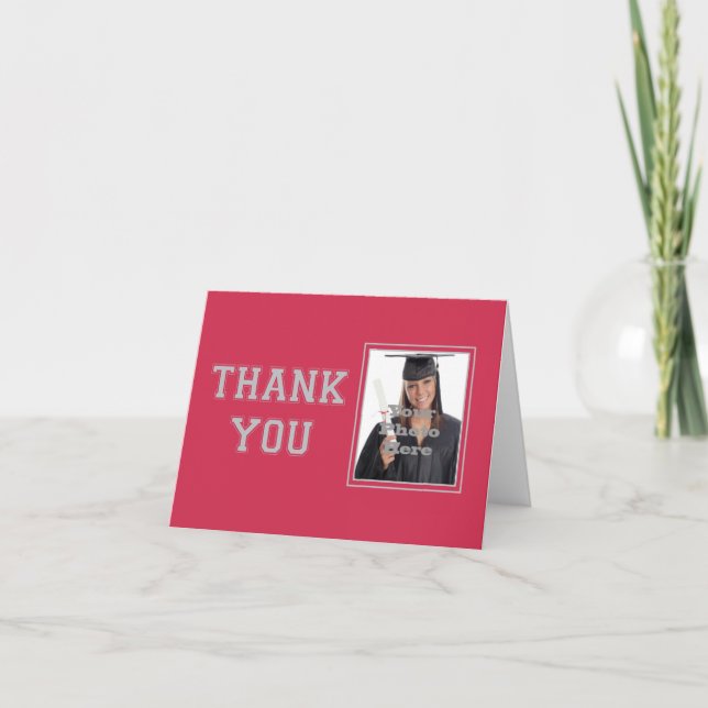 School Colors Thank You Note Card (Front)