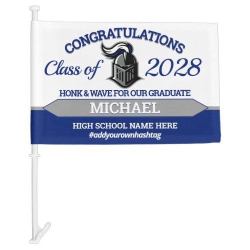 School Colors with Mascot Graduation Car Flag