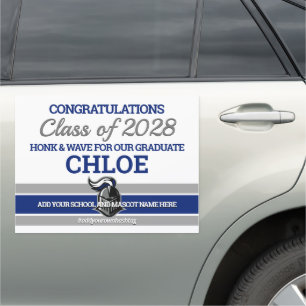 School Colors with Mascot Graduation Car Magnet
