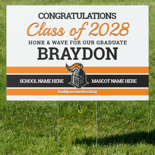 School Colors with Mascot Graduation Sign