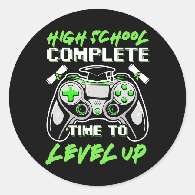 School Complete Gaming Apparel Gaming Shirt Funny  Classic Round Sticker (Front)