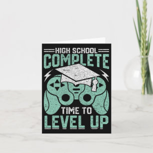 School Complete Time To Level Up Video Game Gradua Card