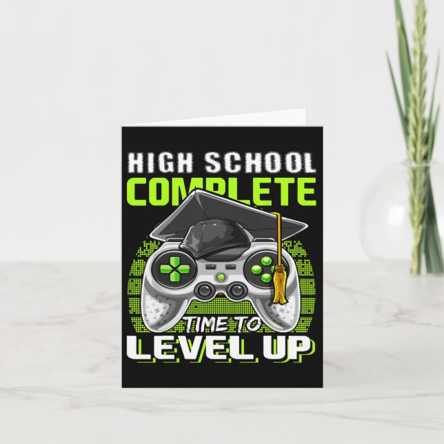 School Complete Video Game Senior Graduation Gift  Card (Front)
