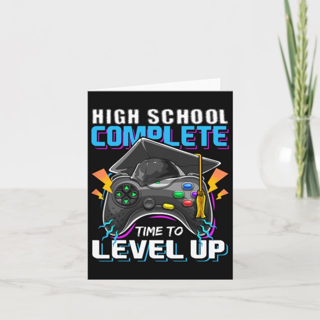 School Complete Video Game Senior Graduation Gift  Card (Front)