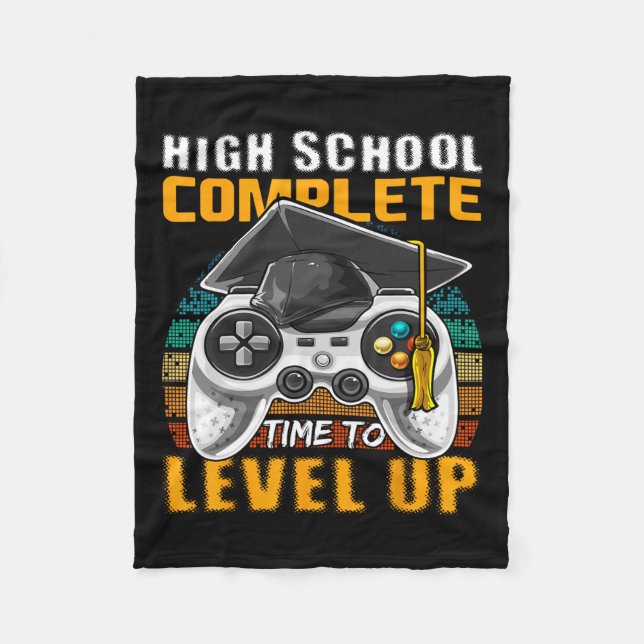 School Complete Video Game Senior Graduation Gift  Fleece Blanket (Front)