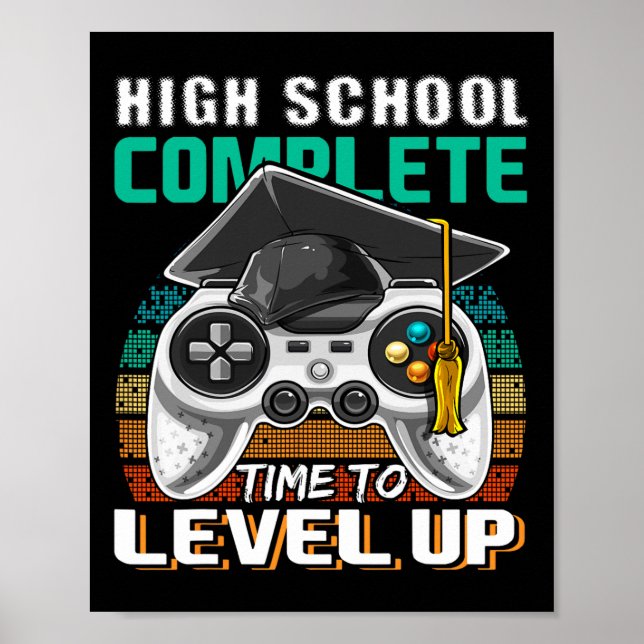 School Complete Video Game Senior Graduation Gift  Poster (Front)