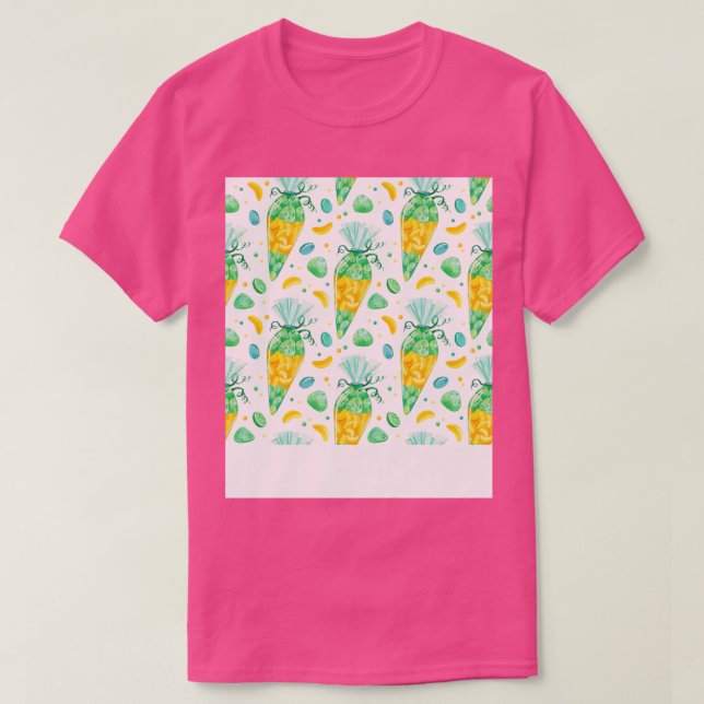School Cone With Fruits For School Enrollment T-Shirt (Design Front)