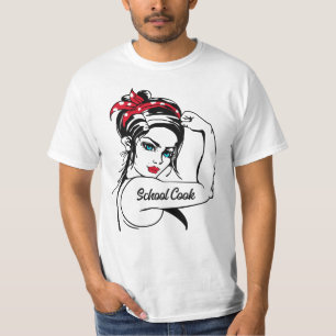 School Cook Rosie The Riveter Pin Up T-Shirt