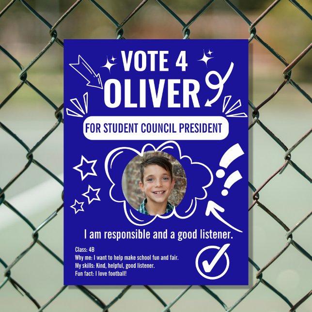School Council Voting Poster Template for Kids  (Creator Uploaded)