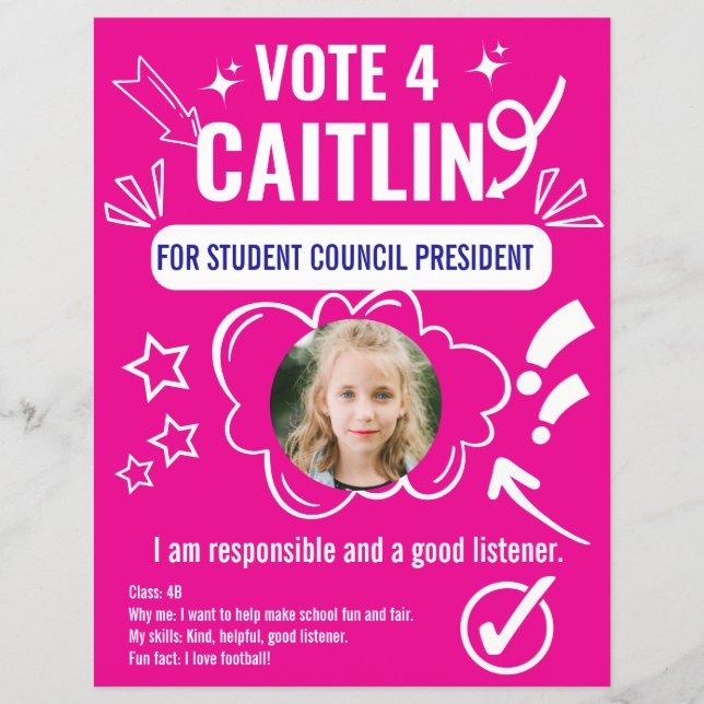 School Council Voting Template for Kids  Flyer (Front)