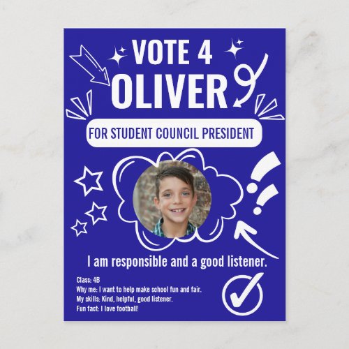School Council Voting Template for Kids  Postcard