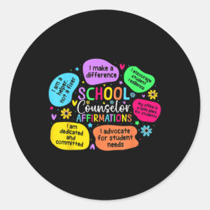 School Counselor Affirmations Mental Health Awaren Classic Round Sticker
