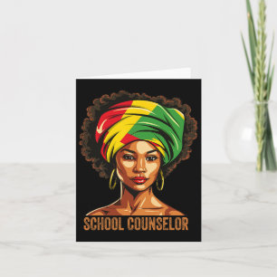 School Counselor Afro African American Black Histo Card