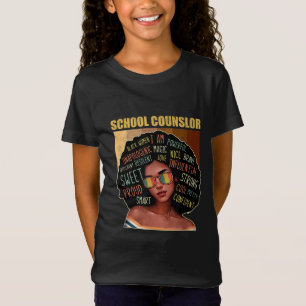 School Counselor Afro African American Black Histo T-Shirt