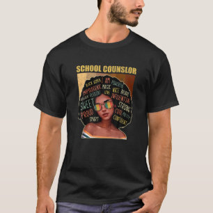 School Counselor Afro African American Black Histo T-Shirt