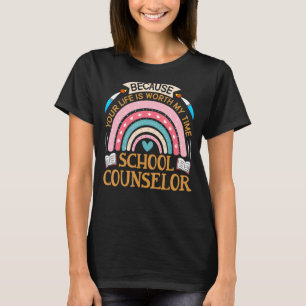 School Counselor Appreciation Rainbow Teacher Cou T-Shirt