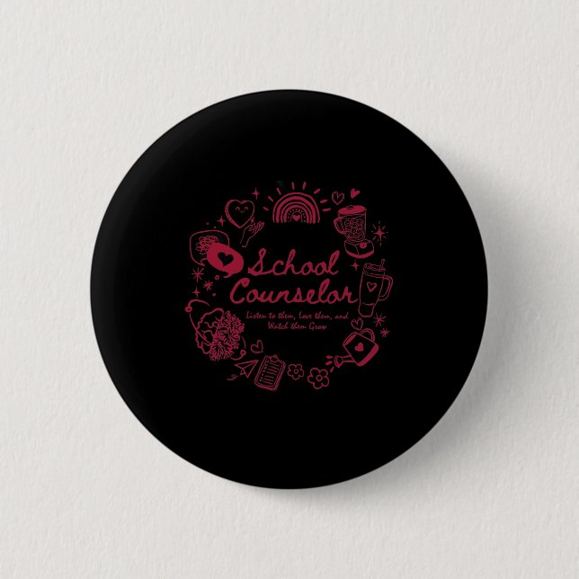 School Counselor Back To School School Counseling  Button (Front)