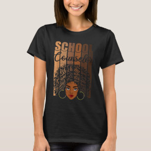 School Counselor Black History Apparel Afro Melani T-Shirt