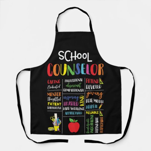 School Counselor Caring Dedicated Friend Devoted Apron