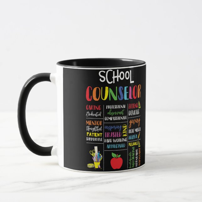 School Counselor Caring Dedicated Friend Devoted Mug (Left)
