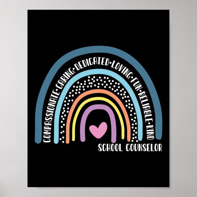School Counselor Compassionate Caring Dedicated Poster (Front)