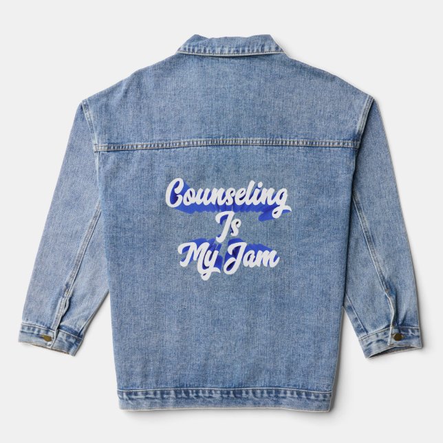 School Counselor Counseling Teacher Psychologist M Denim Jacket (Back)