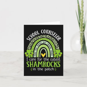 School Counselor Cutest Shamrocks Rainbow St Patri Card