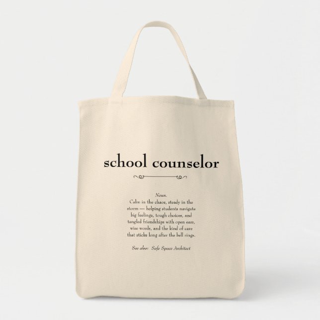 School Counselor Definition Appreciation Gift Tote Bag (Front)