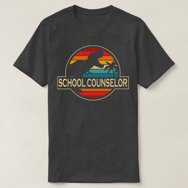 School Counselor Dinosaur T-Shirt (Design Front)