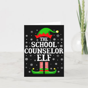 School Counselor Elf Funny Christmas Family Matchi Card