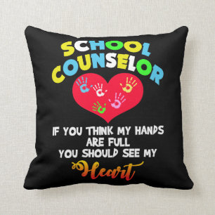 School Counselor Full Heart Appreciation Gift idea Throw Pillow