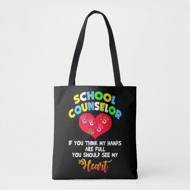 School Counselor Full Heart Appreciation Gift idea Tote Bag (Front)