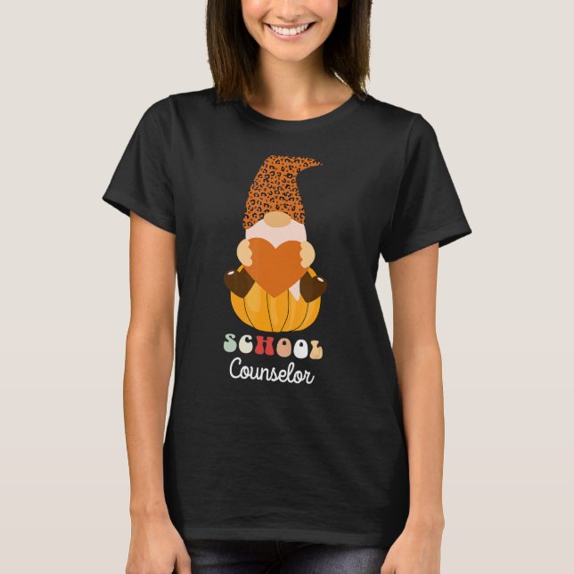 School Counselor Gnome Women Teacher Back To Schoo T-Shirt (Front)