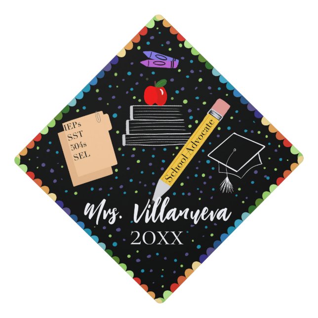 School Counselor  Graduation Cap Topper (Front)