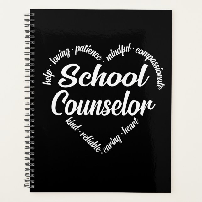 School Counselor Heart Word Cloud Planner (Front)