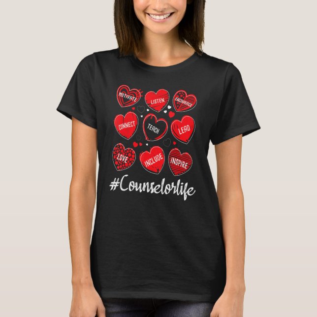 School Counselor Hearts - Appreciation Counseling  T-Shirt (Front)