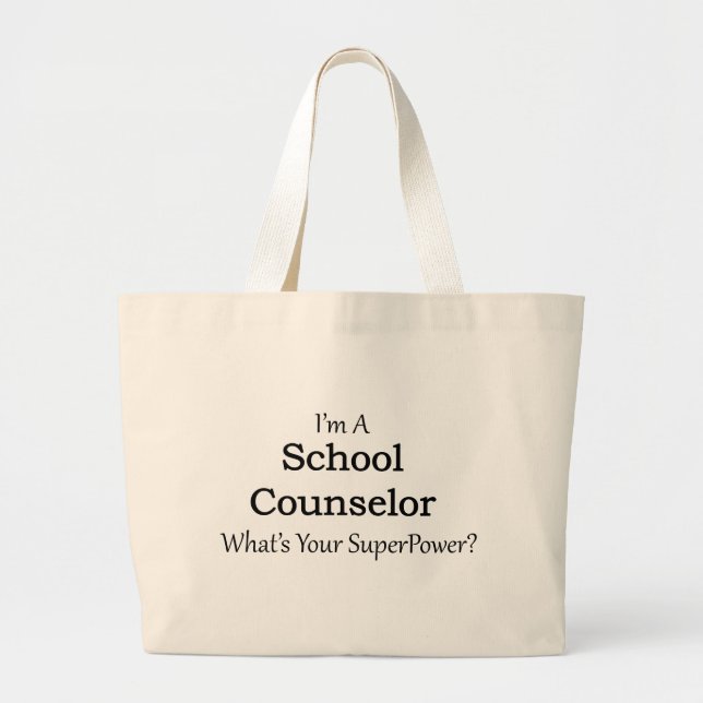 School Counselor Large Tote Bag (Front)