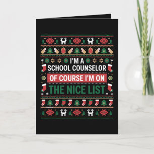 School Counselor Of Course On The Nice List Xmas Card