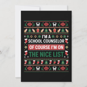 School Counselor Of Course On The Nice List Xmas Invitation