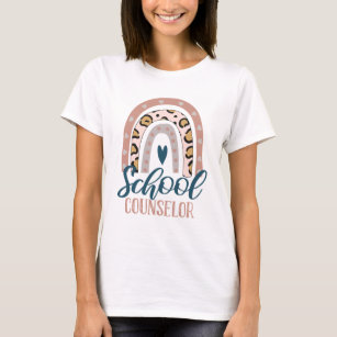 School Counselor Rainbow Counseling Leopard gift T-Shirt