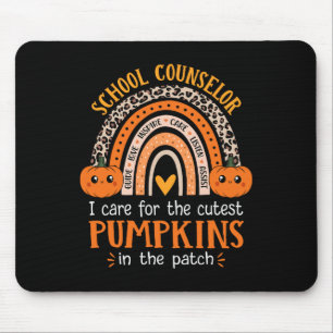 School Counselor Rainbow Leopard Print Halloween C Mouse Pad
