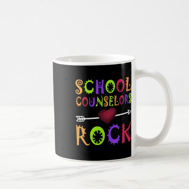 School Counselor Rock Heart Book School Counseling Coffee Mug (Right)