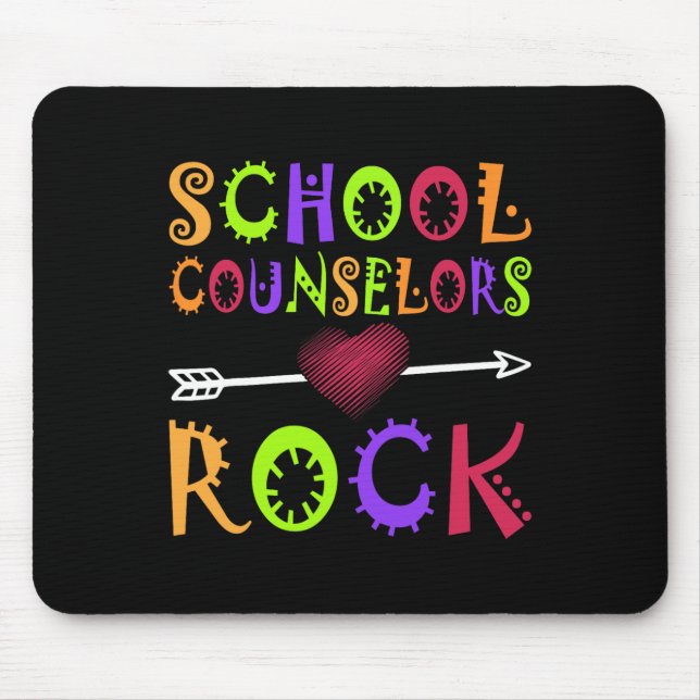 School Counselor Rock Heart Book School Counseling Mouse Pad (Front)