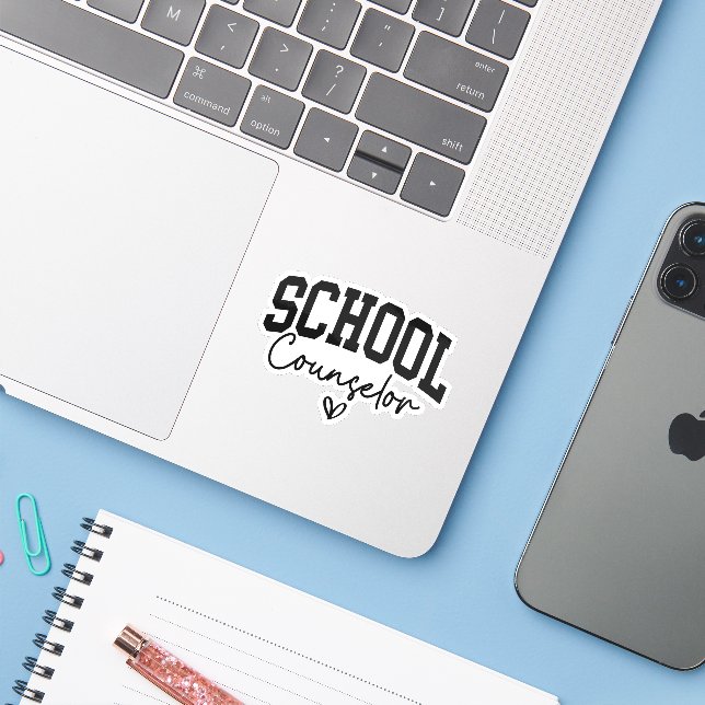 School Counselor, School Counseling Back To School Sticker (Laptop w/ iPhone)