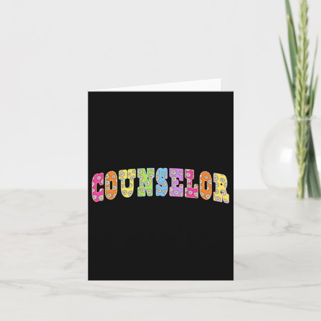 School Counselor Squad Teacher Floral Back To Scho Card (Front)