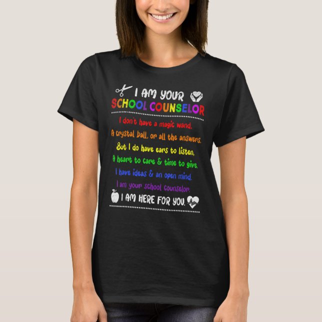 School Counselor Teacher Counseling Office School  T-Shirt (Front)