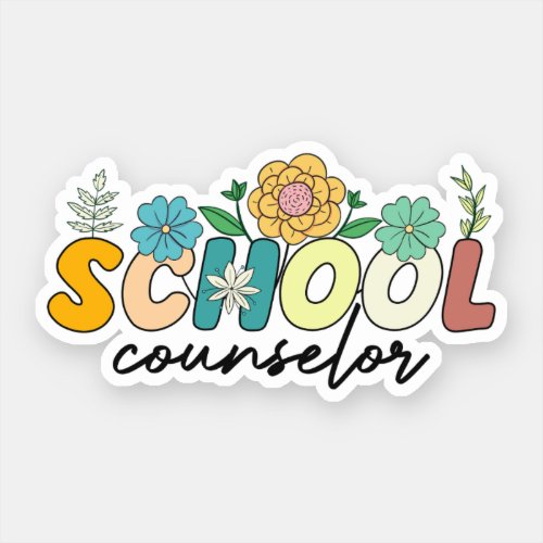 School Counselor Teacher Counseling Wildflower Sticker