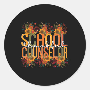 School Counselor Thanksgiving School Counseling Classic Round Sticker